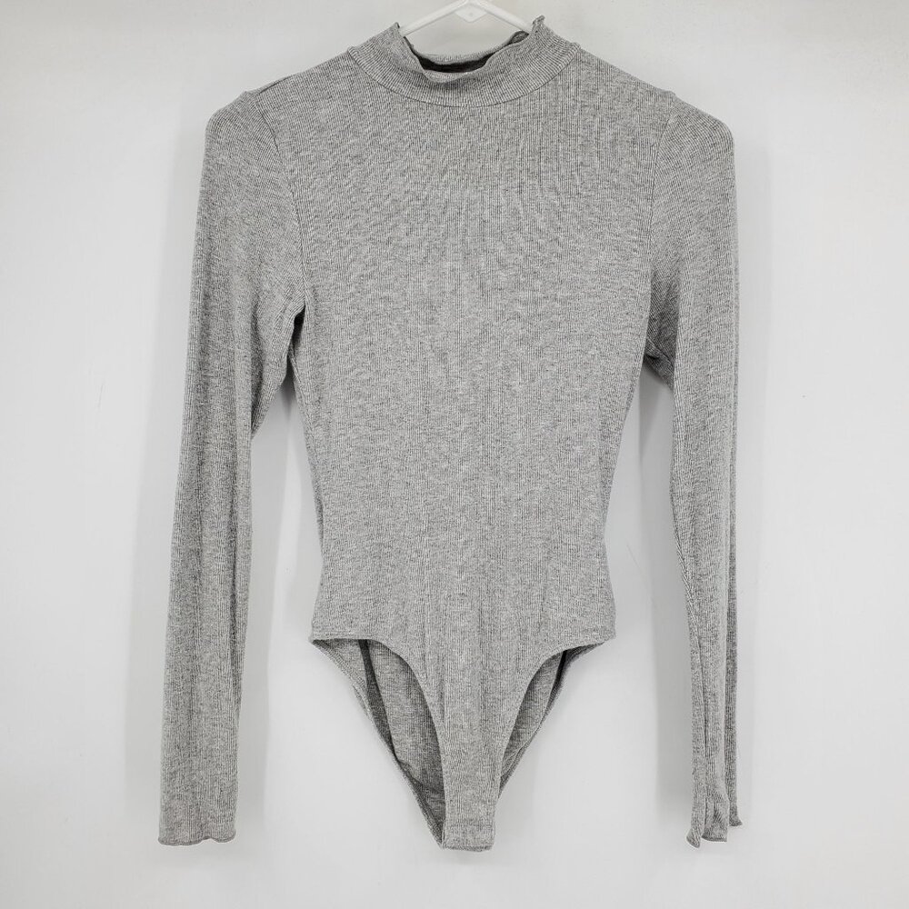 Intimately Free People  Women's Grey One Piece Mock Neck Bodysuit‎ Top XS